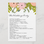 Programme Flore & Faune Fermes Roses Acorns Twigs Mariage (Dos)