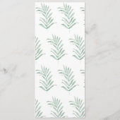 Programme Flores d'aquarelle rustique sur Mariage vert Sage (Dos)