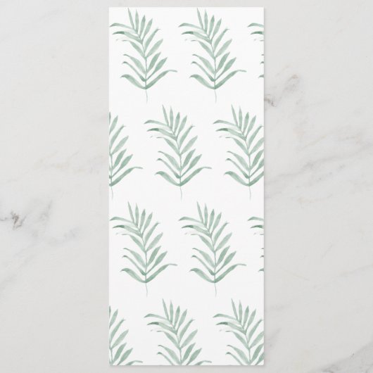 Programme Flores d'aquarelle rustique sur Mariage vert Sage (Dos)