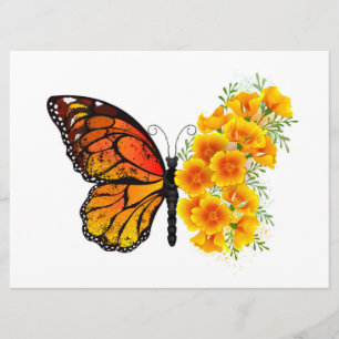 Programme Flower Butterfly with Yellow California Poppy