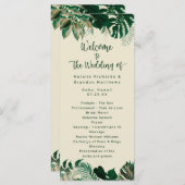 Programme Foliage Tropical & Cérémonie de Mariage Chic Feuil (Devant / Derrière)