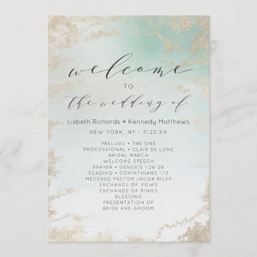 Programme Fond Abstrait Aqua Ombre avec Parties scintillant  (Devant)