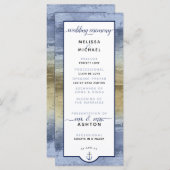 Programme Formel #Mariage moderne #Nautical Dusty Bleu & Or (Devant / Derrière)