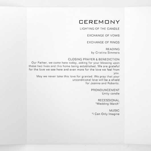 Programme Formel Triple Mariage Simple (Intérieur au milieu)