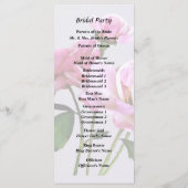 Programme Fournitures de mariage Roses Miniatures Roses (Dos)