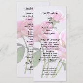 Programme Fournitures de mariage Roses Miniatures Roses (Devant / Derrière)