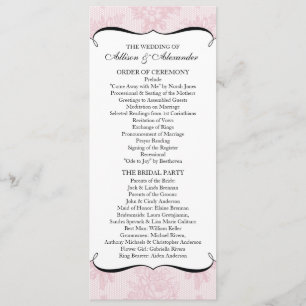 Programme français rose de mariage de dentelle
