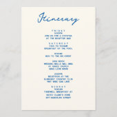 Programme French Blue Pastoral Wedding Letter and Itinerary (Dos)
