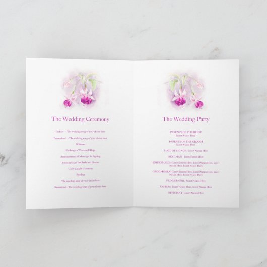 Programme Fuchsia Mariage rose violet (Intérieur)