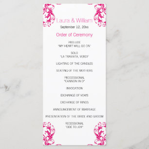 Programme Fuchsia Pink Mariage damassé