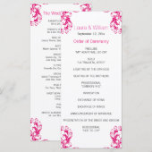 Programme Fuchsia Pink Mariage damassé (Devant / Derrière)