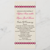 Programme Fuchsia Rustic mariage de tonneau et dentelle (Devant)