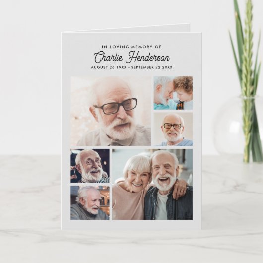 Programme Funérailles/Célébration De La Vie À 9 Photos (Devant)