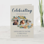 Programme Funérailles de collection de photos florales jaune (Devant)