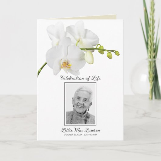 Programme Funérailles de l'orchidée blanche Célébration de l (Devant)