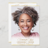 Programme Funérailles de photo Gold Rim (Devant / Derrière)