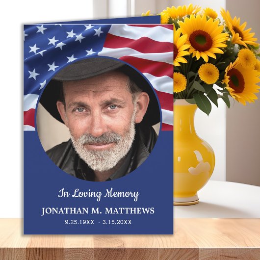 Programme Funérailles de vétéran du mémorial du drapeau amér