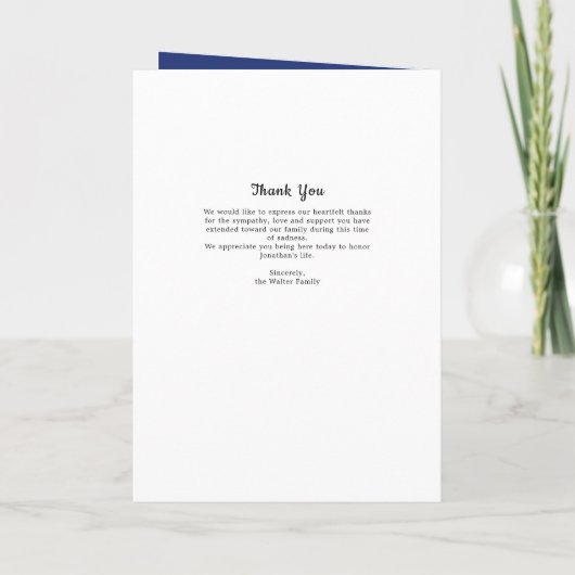 Programme Funérailles de vétéran du mémorial du drapeau amér (Dos)