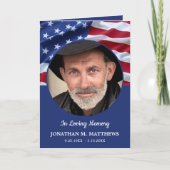 Programme Funérailles de vétéran du mémorial du drapeau amér (Devant)