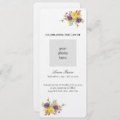 Programme Funérailles du Spray botanique jaune et violet (Devant / Derrière)