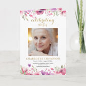 Programme Funérailles Mémorial Ordre de service Floral Photo (Devant)