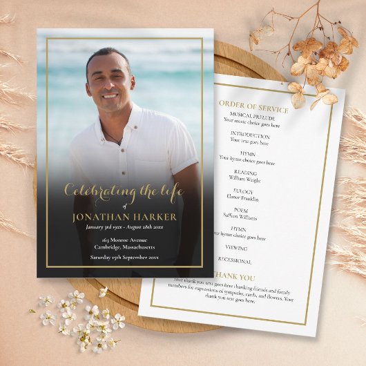 Programme Funérailles Mémorial Photo Ordre de service