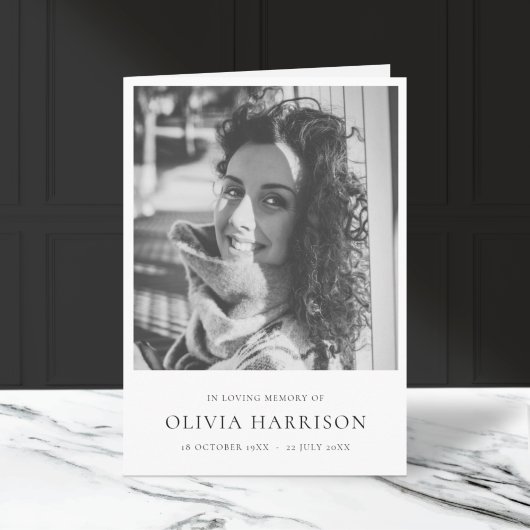 Programme Funérailles minimalistes | Ordre de service plié