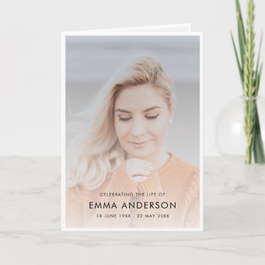 Programme Funérailles modernes | Célébration de la vie photo (Devant)