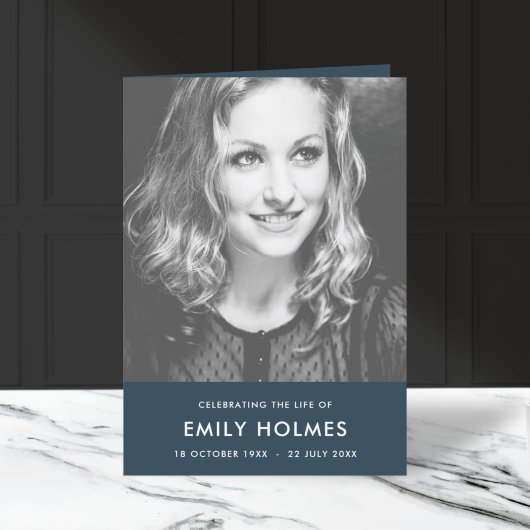 Programme Funérailles modernes | Marine Bleu Ordre de servic