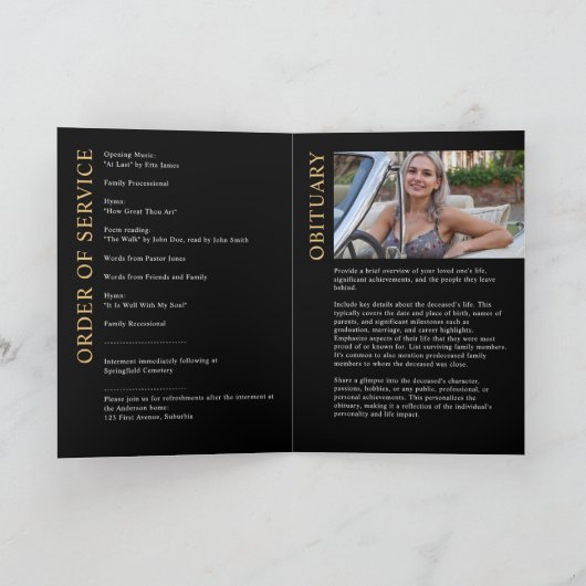 Programme Funérailles modernes / Mémorial / Célébration de l (Intérieur)