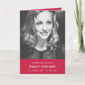 Programme Funérailles modernes | Ordre de service rose plié (Devant)