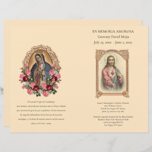 Programme funéraire (Devant / Derrière)