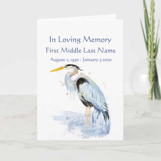 Programme funéraire Aquarelle personnalisée Grand  (Devant)