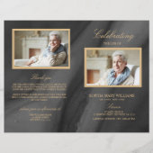 Programme funéraire Black & Gold | Ordre de servic (Devant)