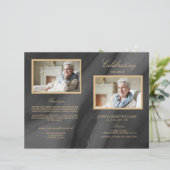 Programme funéraire Black & Gold | Ordre de servic (Debout devant)