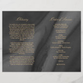 Programme funéraire Black & Gold | Ordre de servic (Dos)