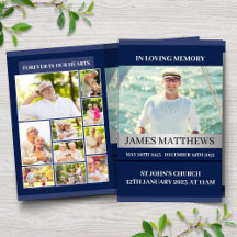 Programme funéraire bleu classique