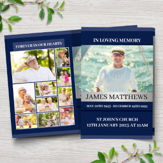 Programme funéraire bleu classique