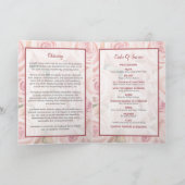 Programme funéraire - Bouquet de roses douces rose (Intérieur)