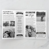 Programme funéraire Célébration de la vie Carte de (Intérieur)