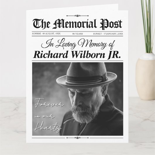 Programme funéraire Célébration de la vie Carte de (Devant)