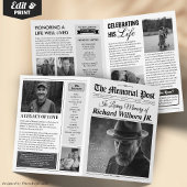 Programme funéraire Célébration de la vie Carte de