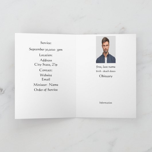 Programme funéraire Cerf de stade en forêt (Intérieur)