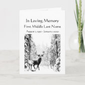 Programme funéraire Cerf de stade en forêt (Devant)