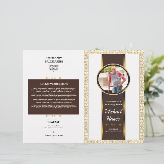 Programme funéraire Circulaire Modèle (Debout devant)