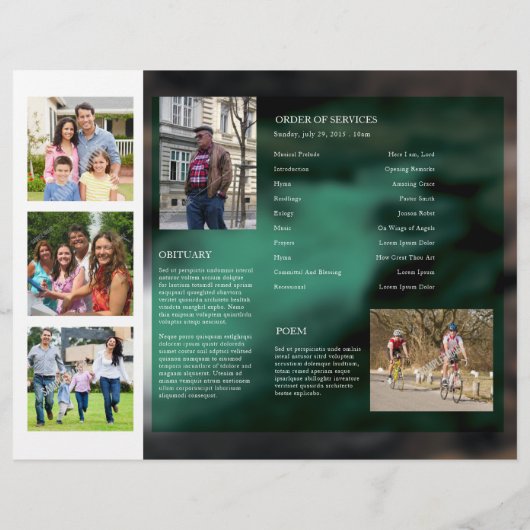 Programme funéraire Circulaire Modèle (Dos)