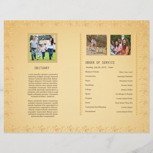 Programme funéraire Circulaire Modèle (Dos)