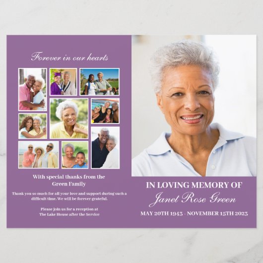 Programme funéraire classique en mémoire d'amour v (Devant)