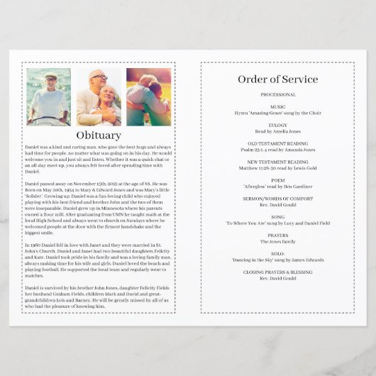 Programme funéraire classique pour hommes (Dos)