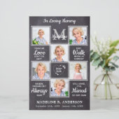 Programme funéraire commémoratif 5 Photos Rustique (Debout devant)